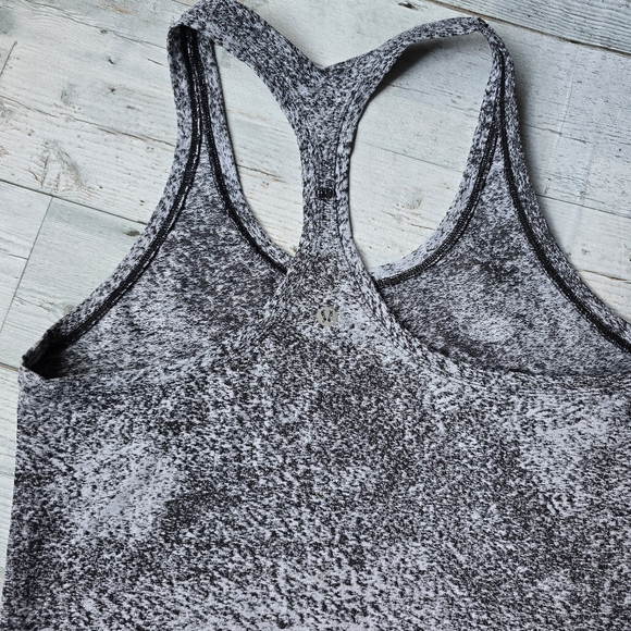 Lululemon Cool Racerback II Luon Spray Jacquard White Black - Picture 6 of 10